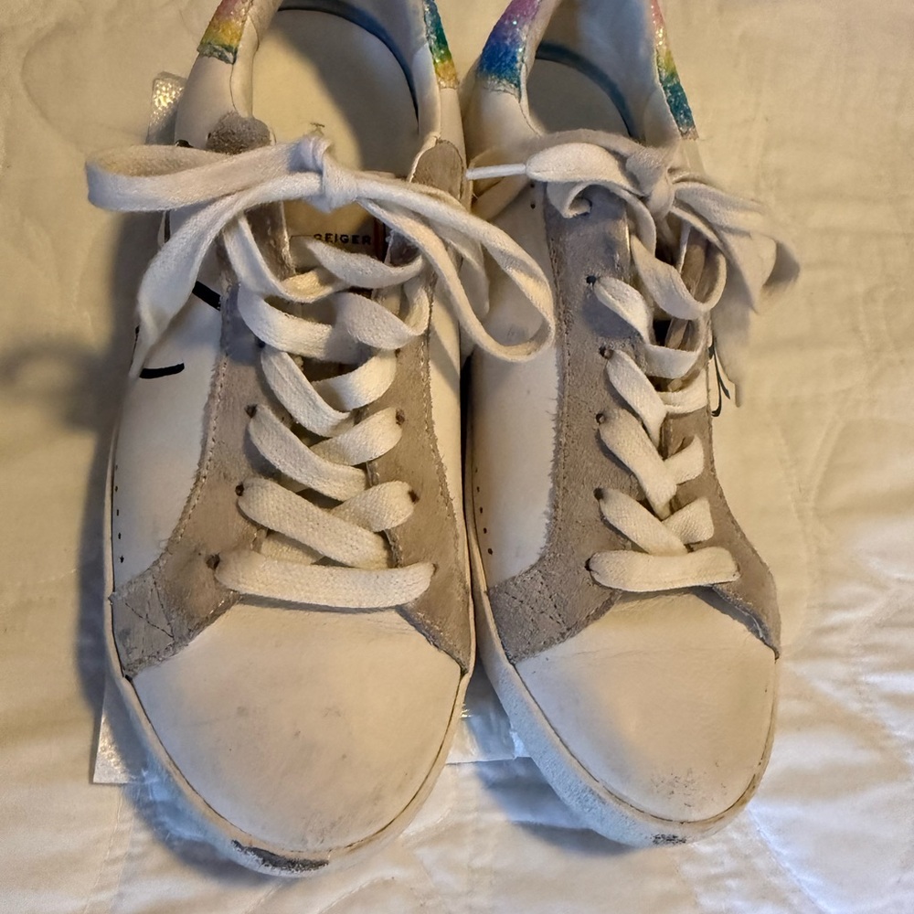 Kurt Geiger White and Gray Kids Sneakers